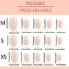 150Pcs Gradient Nude Short Almond Fake Nails Xs/S/M Size Glossy Full Cover Press On Nail For Women Daily Wear False Fingertips