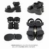 Platform Sandals for Ankle Strap Velcro Sports Sports M [Vivian] 9.5cm Women, Sandals, Sandals, V57017SM, Ivory, (23.0-23.5)