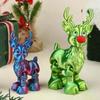 Niedlicher Weihnachtselch Gelenkig Bewegliche Figur Bürodekoration Kindergeschenk 3D Gedrucktes Spielzeug Simulierte Statue Ornamente