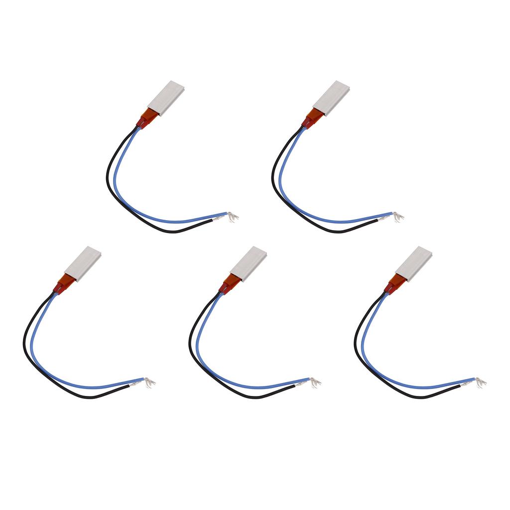 5Pcs PTC Heating Element Constant Temperature Aluminium Shell Thermostat Heater Plate 220V 170 celsius  Blue Black Cable