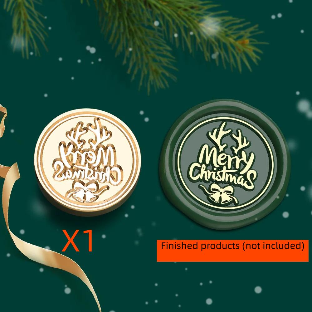 2.5cm Christmas Series Wax Seal Stamps Vintage Merry Christmas Tree Snowflake Head DIY Festival Gift Wrapping Cards Scrapbooking