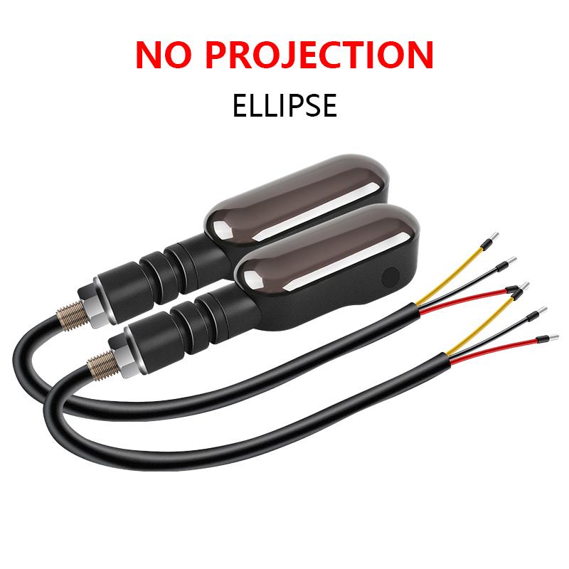 

2Pcs Motorcycle Led Turn Signal Indicator Lights Color Projection Lamp Universal Led Moto Sequential Flowing Flash Running Light