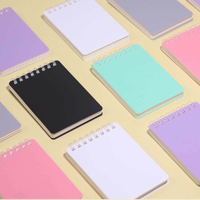Pocket Size Notebook 128 Pages Soft Coil Binding Notebook Lined/Dotted/Gridded/Unruled for Daily Writing Note Taking