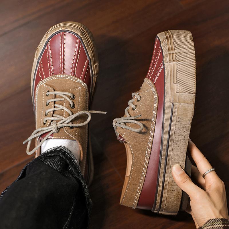 New niche retro board shoes platform invisible inner height increase commuting leisure duck hunting guard hunting X