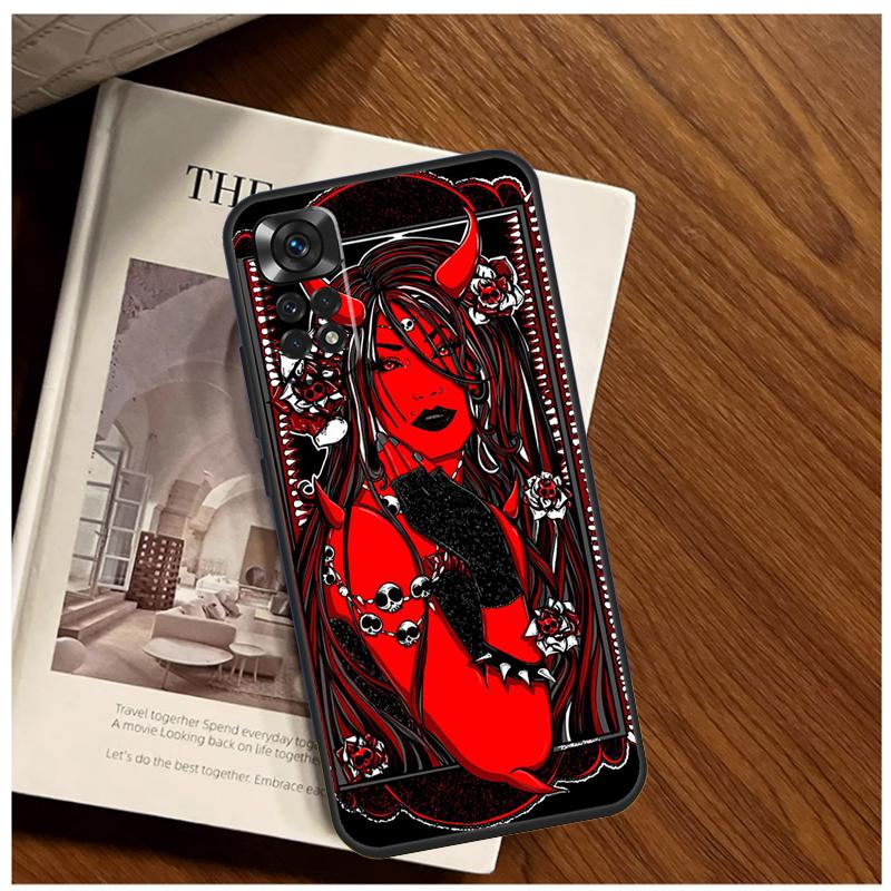 Devil Woman Case For Xiaomi Redmi Note 11 10 9 12 13 14 15 Pro Plus Cover For Redmi 15 C 10C 13C 12C 14C