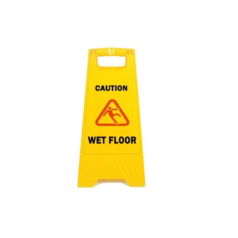 Yellow Foldable Temporary Parking Warning Sign - English Version, Portable A-Frame Plastic Indicator