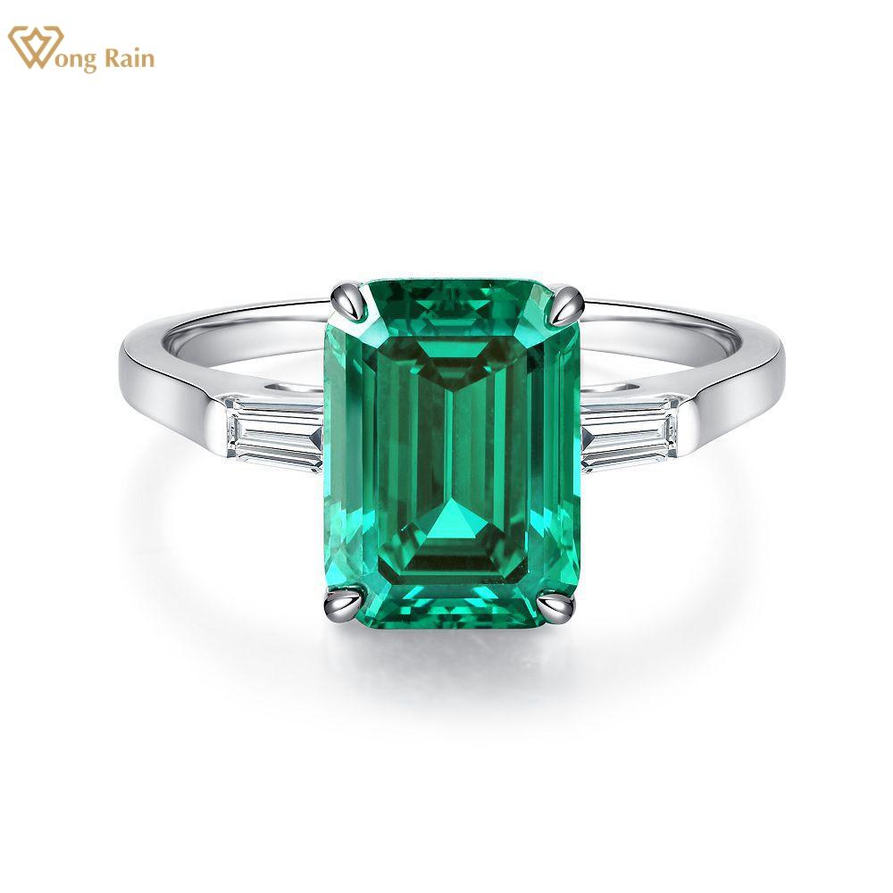 

Wong Rain Classic Стерлинговое Серебро 925 Изумрудной Огранки 5CT 8*11MM AAAAA Циркон Драгоценный Камень Ювелирные Изделия Свадебное Обручальное Кольцо Для Женщин Подарки US 6 белый
