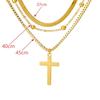 Multi-layer stacked chain women's titanium steel cross necklace women's neck chain fashion temperament personality versatile jewelry collarbone chain