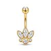 Dainty Zircon Pendant Belly Button Ring for Women Shiny Crystal Star Navel Jewelry Rust-proof for Beach Vacation