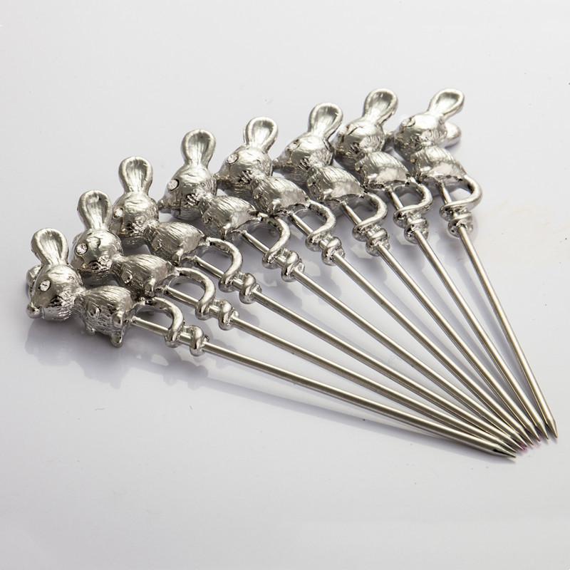 

Mouse Stainless Steel Fruit Fork Fruit Stick Cheese Base Organizer Cake Dessert Fork Set Decorative Tableware Dinnerware Sets