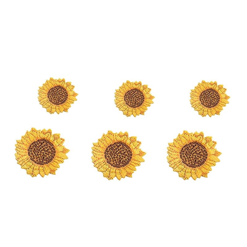 

patch iron applique girl child small embroidery Admission cute (small and large sunflower 6-piece set)
