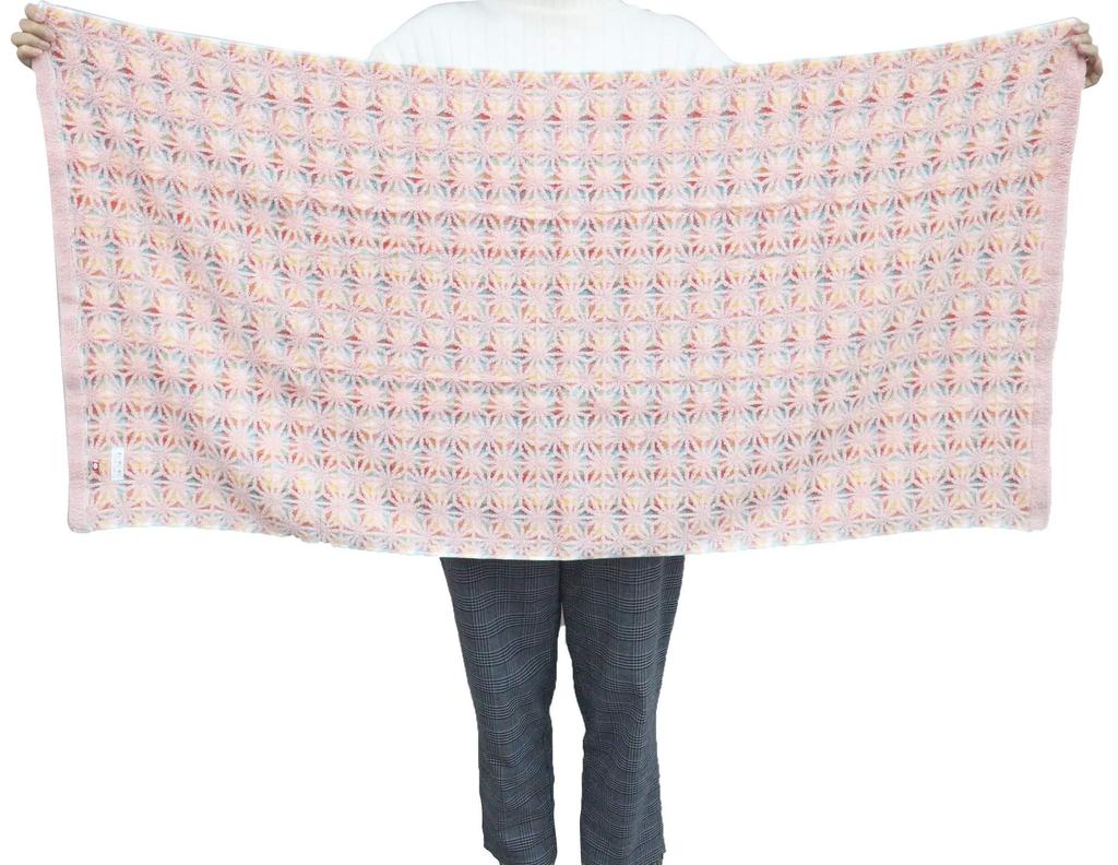 Marushin Bath Made in Imabari Irodori Komachi Hemp Leaf and Cherry Blossom Made in Imabari 0306005500 Towel, Japan, Towel, 60x120cm, Design, Japan,