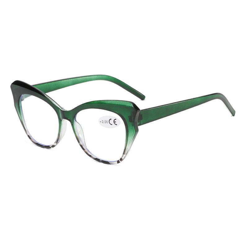 Cat Eye Reading Glasses for Women Fashionable Trendy Prescription Eyewear Anti Blue Light hyperopia Correction Eyeglass +1+1.5+2