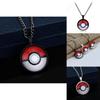 Poke Ball Alloy Pendant Necklace With Gemstone Inlay For Men And Women