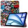 For iPad Air 13 (2025)/(2024) Case Tri-Fold Stand Pattern Print Leather Tablet Cover with Auto Wake/Sleep