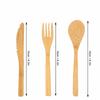 6Pcs Smooth Sanded Fork Spoon  Kit Bamboos Dining Utensil Lightweight Eating Set  Household