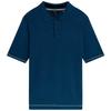 Mens Chevron Knitted Short-Sleeved Polo Shirt