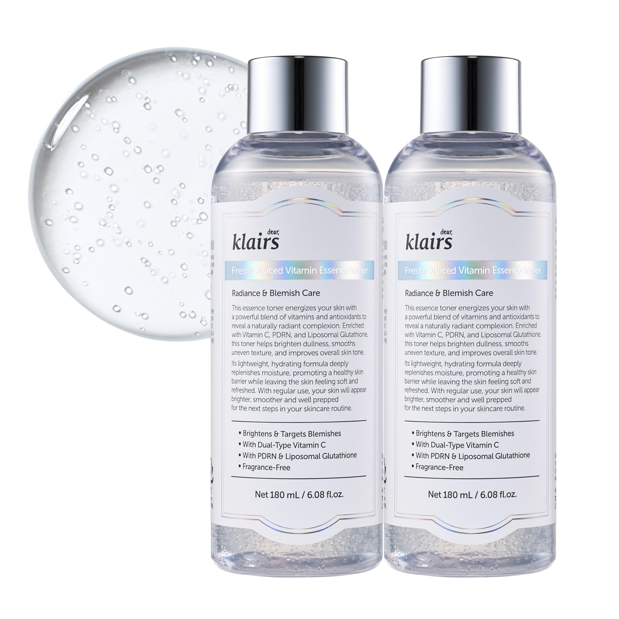 

Лосьон PDRN с витамином C Лосьон-капсула PDRN Vitaguru 180 мл Глутатион Гиалуроновая кислота Чистый витамин C Высокоувлажняющий Сухой Внутренний Подарок (2-Pack) [Klairs] -