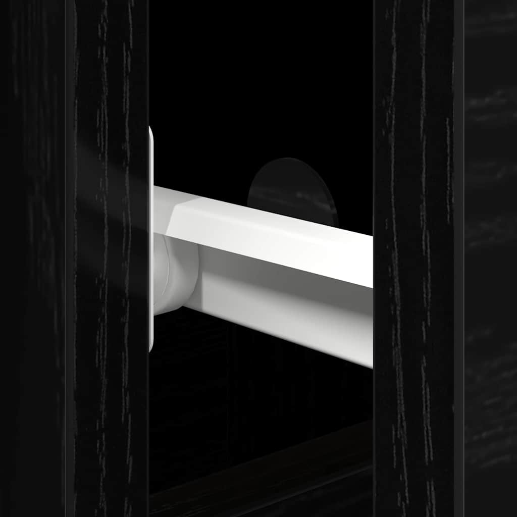 Sideboard in Black Oak Look 101.5 x 35 x 70 cm Engineered Wood