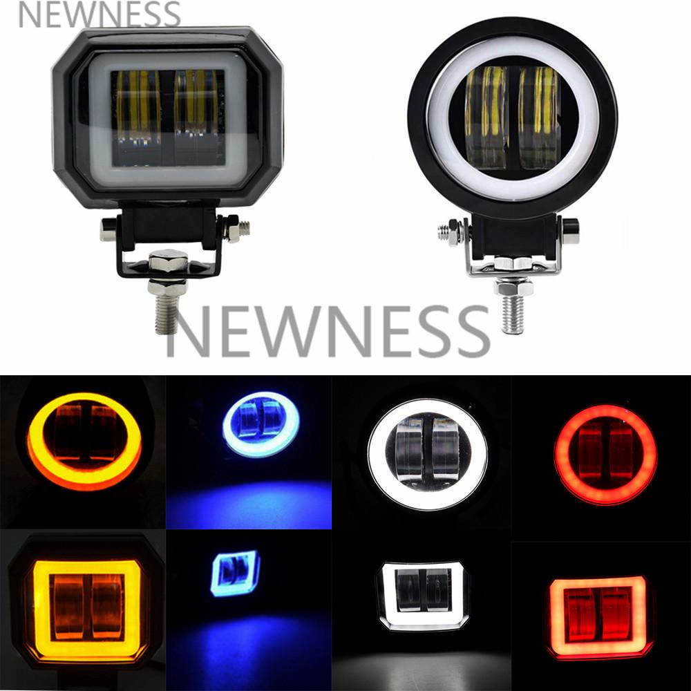 

Противотуманная фара для вождения дневного света для бездорожья, новая 7D 20 Вт светодиодная фара для мотоцикла Halo Jeeps ATV 12 В 24 В для внедорожника, рабочая фара