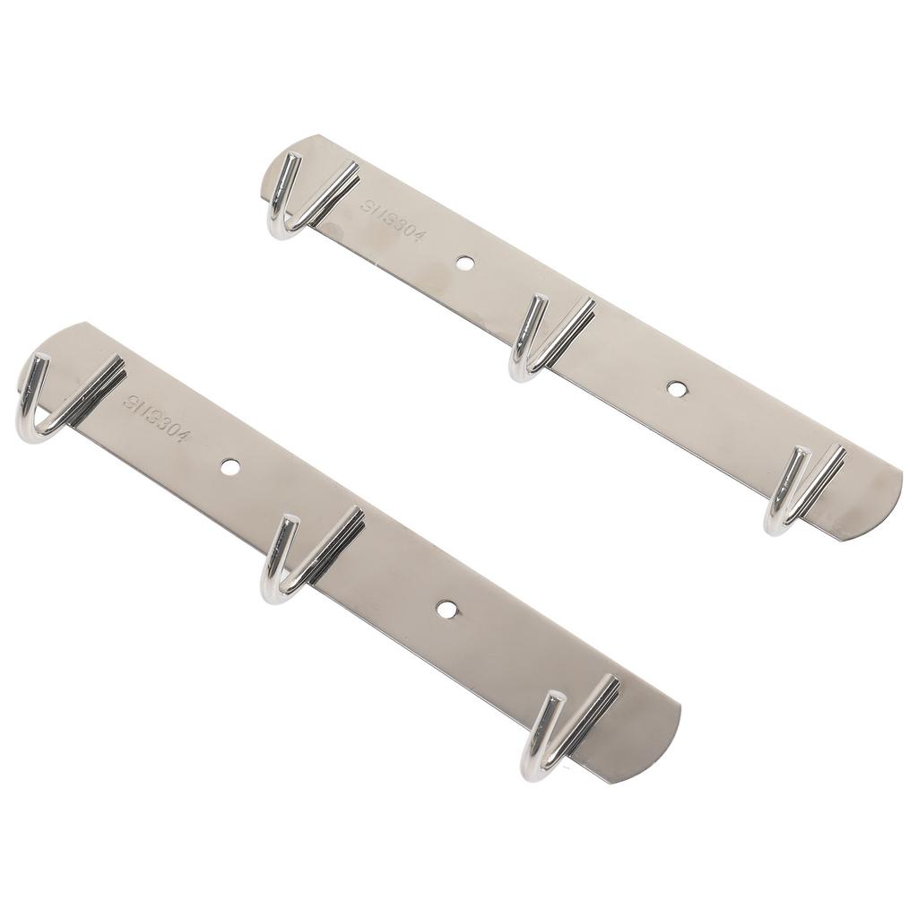 2 Pcs Wall Mounted Hook Rack Stainless Steel Brushed Finish Space Saving Wall Coat Hook for Kitchen