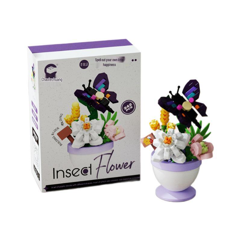 Flower Fairy Sunflower Butterfly Building Blocks - Compatible with Lego, Small Parts, Assembled Ornaments.
