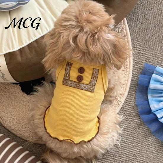 Pet Hair Reduction Shirt Ribbed Sleeveless Dog T-Shirt, Breathable Girl Vest Shirt, Soft Fabric Top Summer Puppy Outfit for Small Dogs Bichon