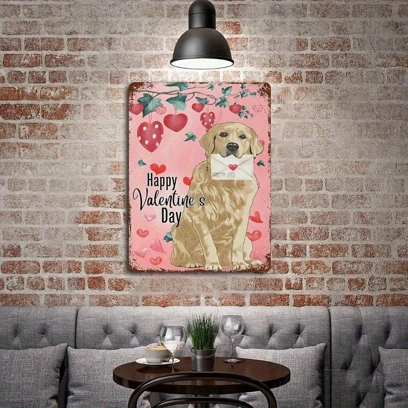 Peinture décorative métallique rétro pour la Saint-Valentin pour chambre à coucher de couples, salon, café, bar, restaurant