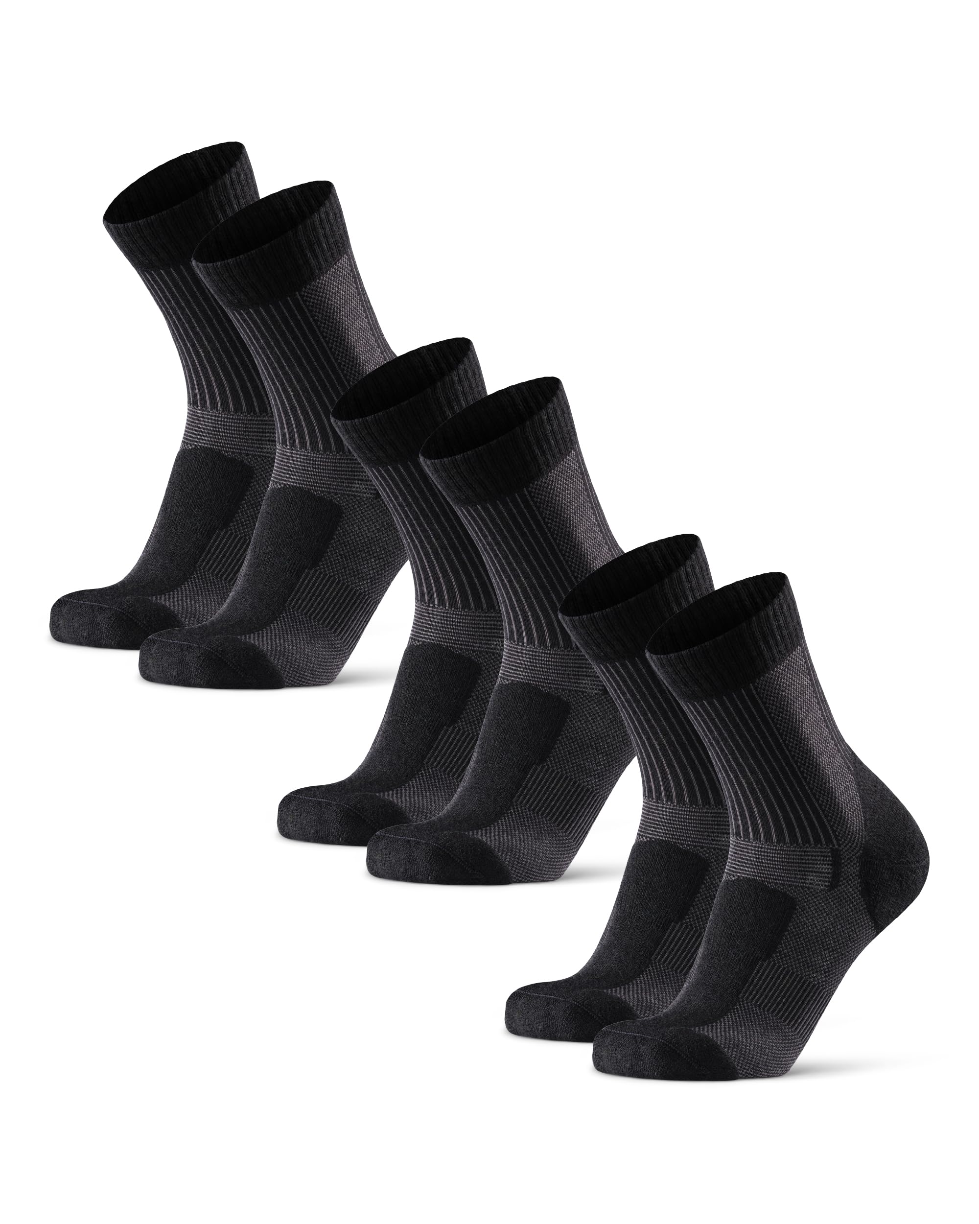 

Носки из мериносовой шерсти Light Crew Socks Mountain 1 пара, набор 3 [DANISH ENDURANCE] [Антибактериальные, дышащие, антискользящие носки, осень, зима, теплые, для улицы,
