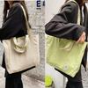 Splicing Double-sided Bag, Simple Plaid Shoulder Bag, Student and Female Leisure Dual-purpose Canvas Bag