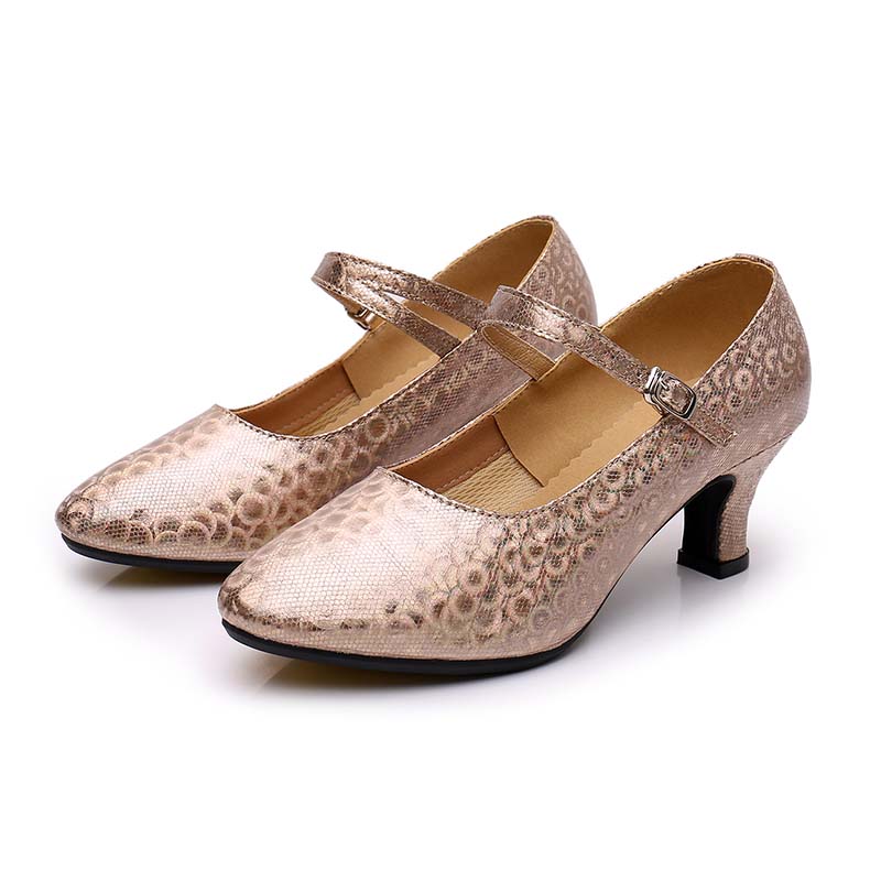 Flickor Ballroom Latin Tango Modern Dans Skor Closed Toe Sandaler Indoor Dans Skor Damskor