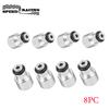 8Pcs Silver LS3 LS7 LS9 L76 Aluminum Shorty Fuel Injector Adapter Spacer To LS2 Intake Fuel Rail FP-1102
