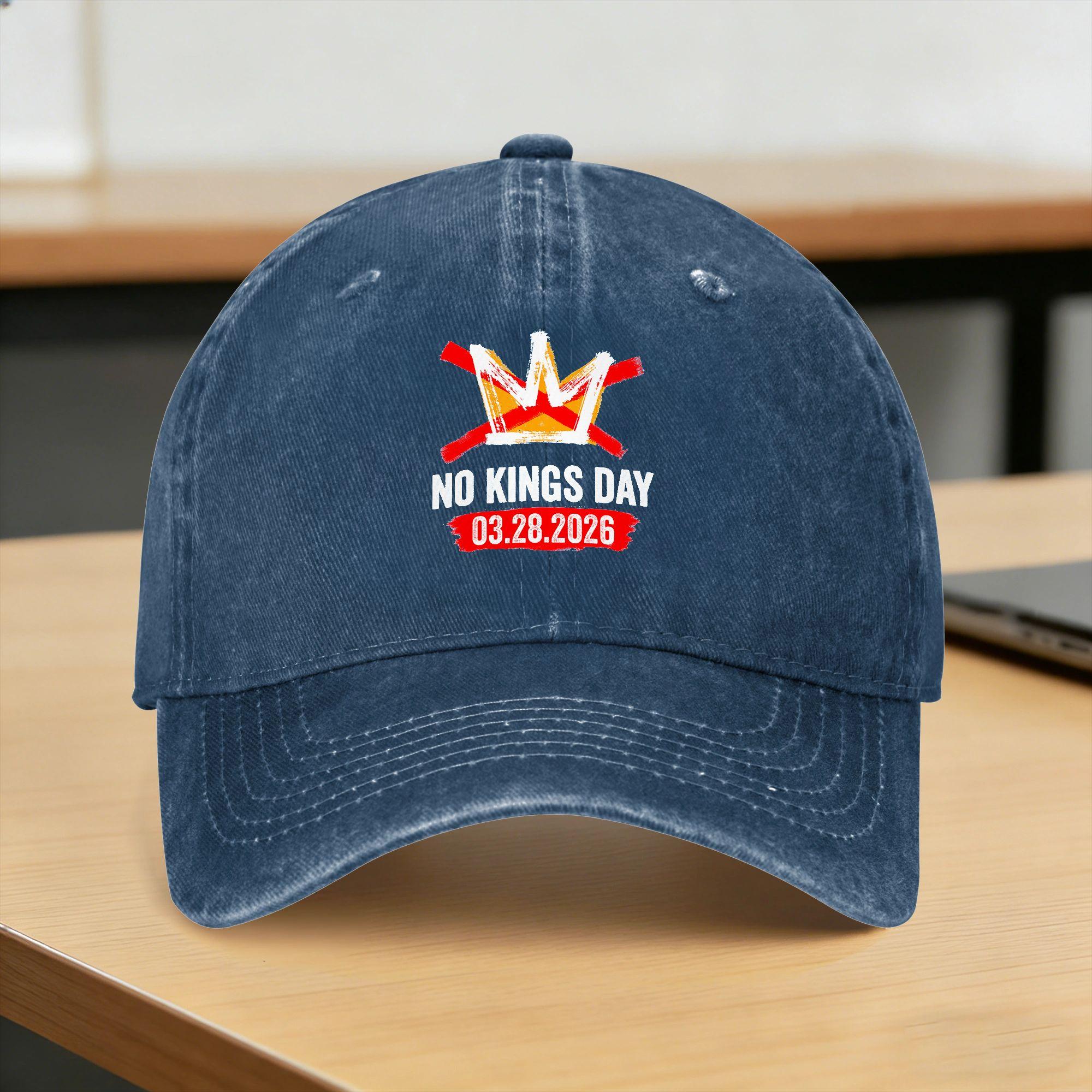 

No Kings March 28 2026 No Kings Day Sun Baseball Cap Women Unisex Print Hip Hop Hats Summer Outdoor Sports Sunscreen Snapback Cap One Size