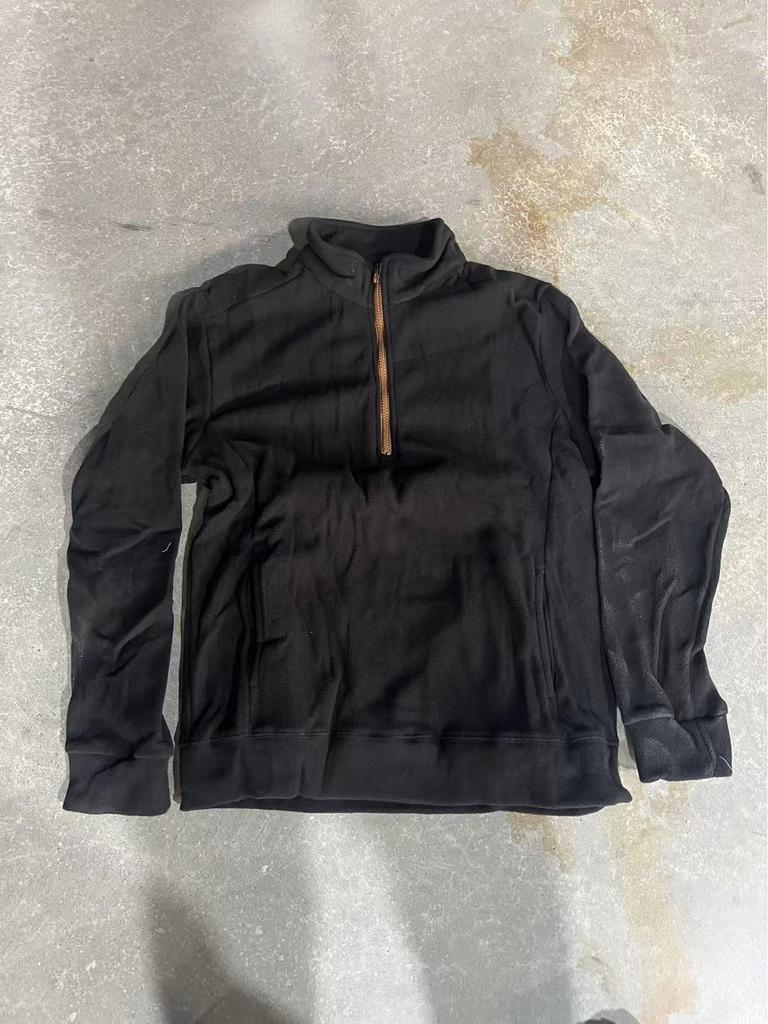 Men's Tactical Warm Stand Collar Half Zip Hoodie - Long Sleeve Outdoor Sports Pullover