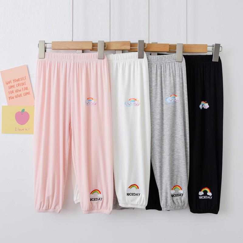Kids' Anti-Mosquito Cotton Pants: Summer Cool, Lightweight, Versatile Casual Wear for Boys and Girls