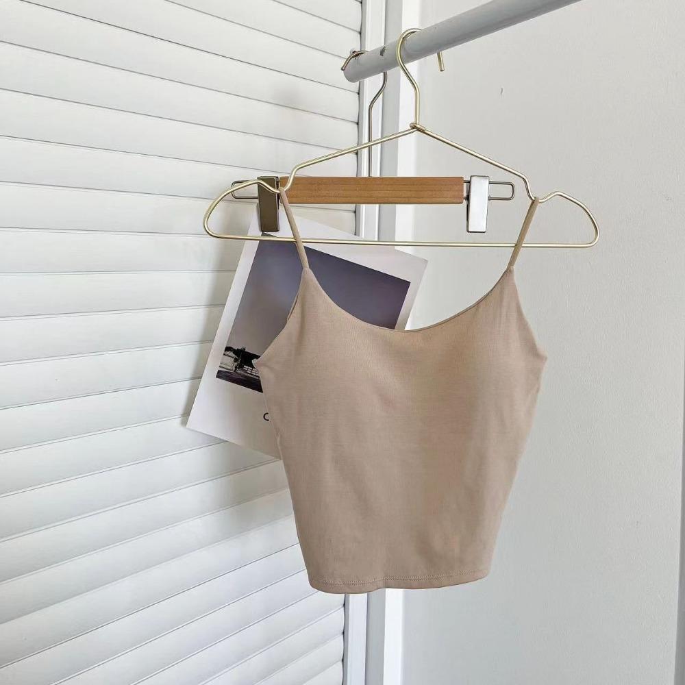 

Майка с подкладкой из ледяного шелка, укороченный топ на шее, женская летняя майка с открытой спиной, модная женская укороченная жилетка без рукавов One Size хаки