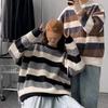 Women's Color-Block Round Neck Sweater - Autumn/Winter Casual Knitwear, Trendy & Versatile Style for Couples