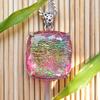 Lab-Created Opal Pendant 111 ct Square Cushion Cut Monarch 925 Sterling Silver October Birthstone