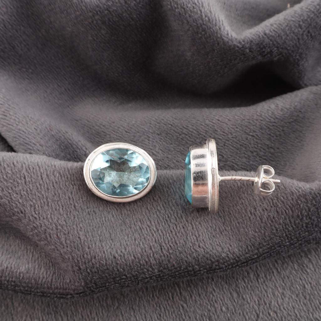 Sky Blue Topaz Gemstone Earrings, Handmade Gorgeous Jewelry, 925 Sterling Silver Jewelry, Everyday Earrings For Wedding Gift