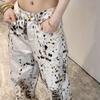 High Street Retro Leopard Print Straight-Leg Jeans for Women