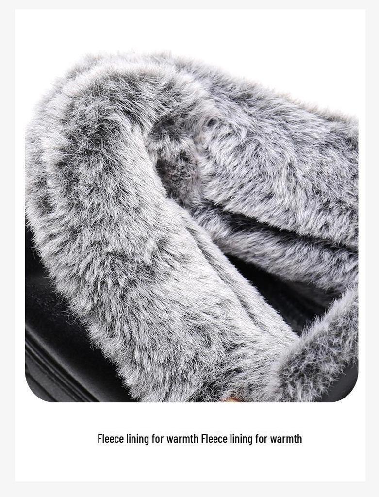 Winter Men's Warm Cotton Shoes: Velvet-Lined, Waterproof, Non-Slip Boots for Middle-Aged & Elderly