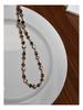Maillard Coffee Pearl Necklace with Tiger's Eye Beads for Women
