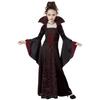 Robe Déguisement Sorcière Enfant, Tricot Coton Polyester, Manches Longues, Manches Évasées, Motif Imprimé, Blanc/Rouge Vin, Tailles 110-160cm