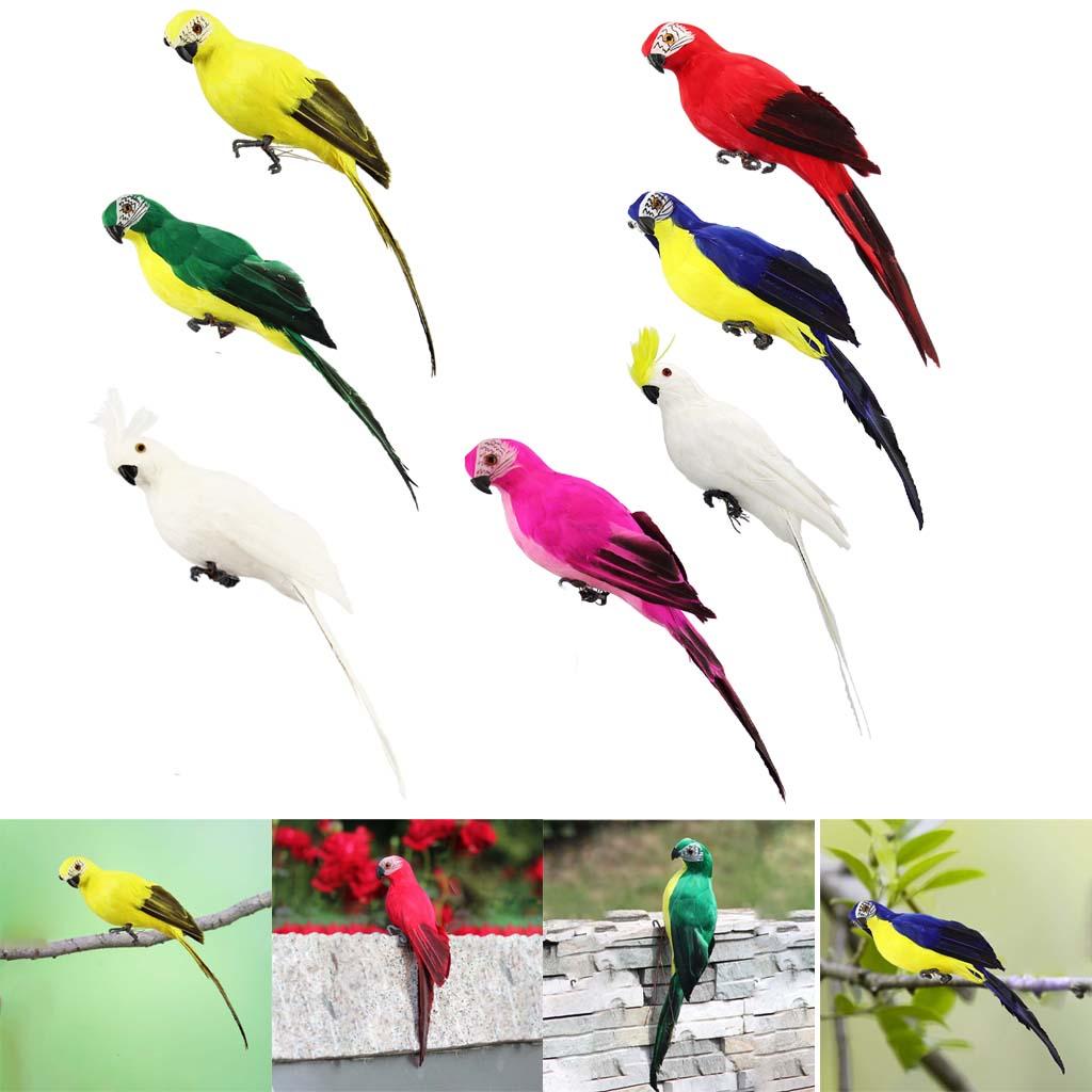 Vivid Macaw Parrot Ornament Imitation Animals Outdoor Garden Tree Home Decor