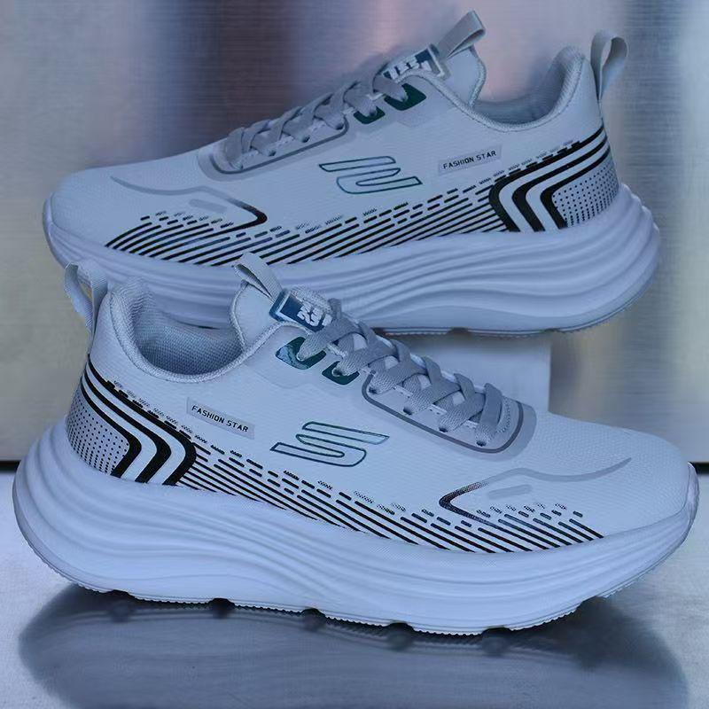 Brandneue wasserdichte Leder-Sneaker für Herren, superleicht, rutschfest, weiche Sohle, vielseitig für Fitness und Laufen, Schwarz.