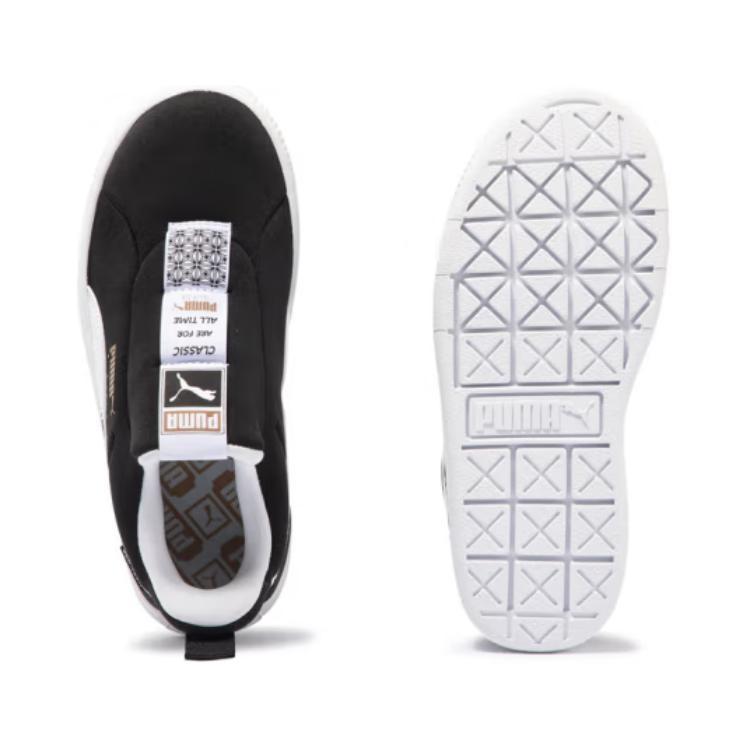 Puma Low Top Kids' Skateboarding Shoes Black White Gold Children Aged 3 7 Years Old 401140-01