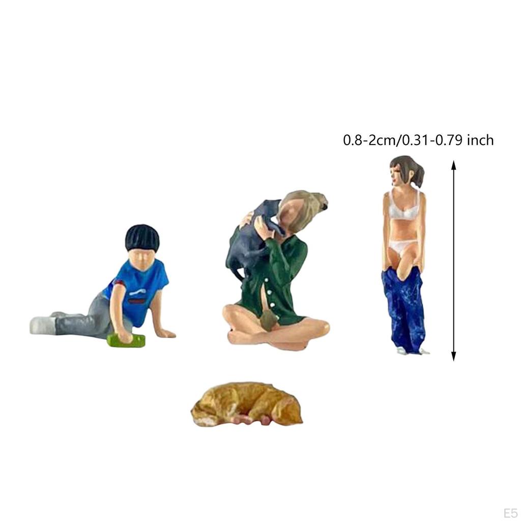 1/64 Diorama Figure Character Figurines Miniature Layout Street People Model for Boys Girls
