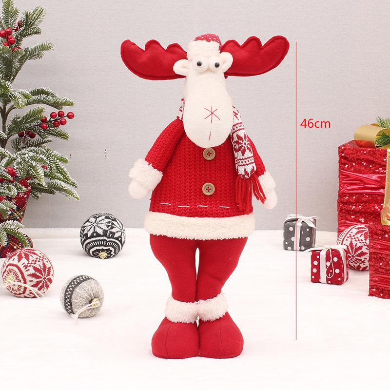 Cross-border Christmas Explosions Standing Retractable Santa Claus Snowman Elk Deer Fabric Doll Doll