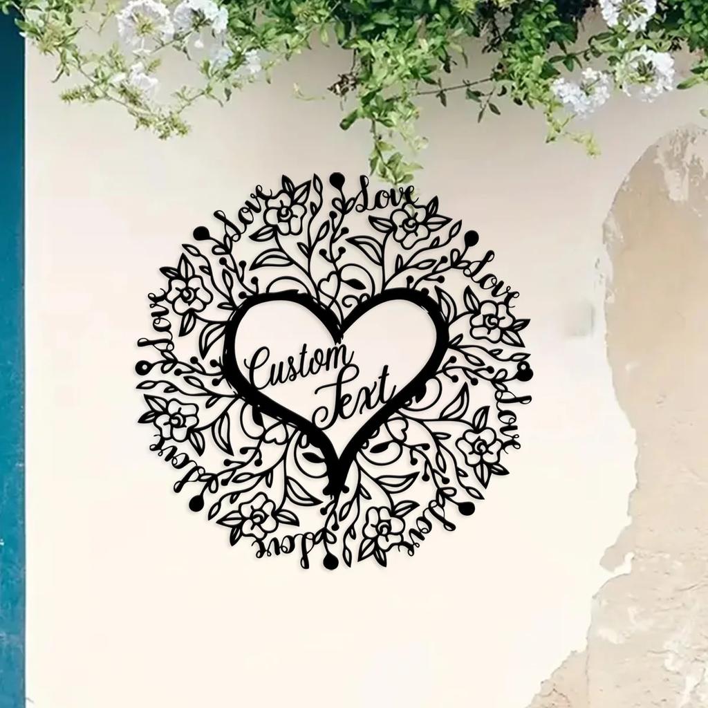 Personalized Metal Sign, Couple Name Date Heart, Tin Wall Art, Wedding Gift, Engagement Decor