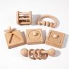 Educational Toys For Infants And Young Children Baby Early Education Beech Gnawing Soothing Wooden Unpainted Rattle Set